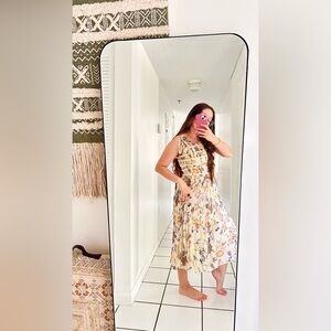 Free People Isla Ivory Floral Midi Dress